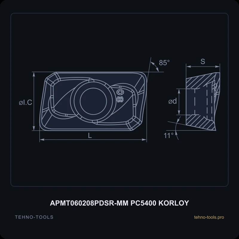 Пластина APMT060208PDSR-MM PC5400 KORLOY