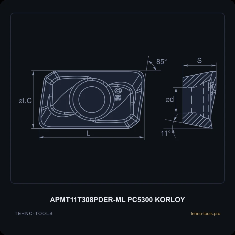 Пластина APMT11T308PDER-ML PC5300 KORLOY