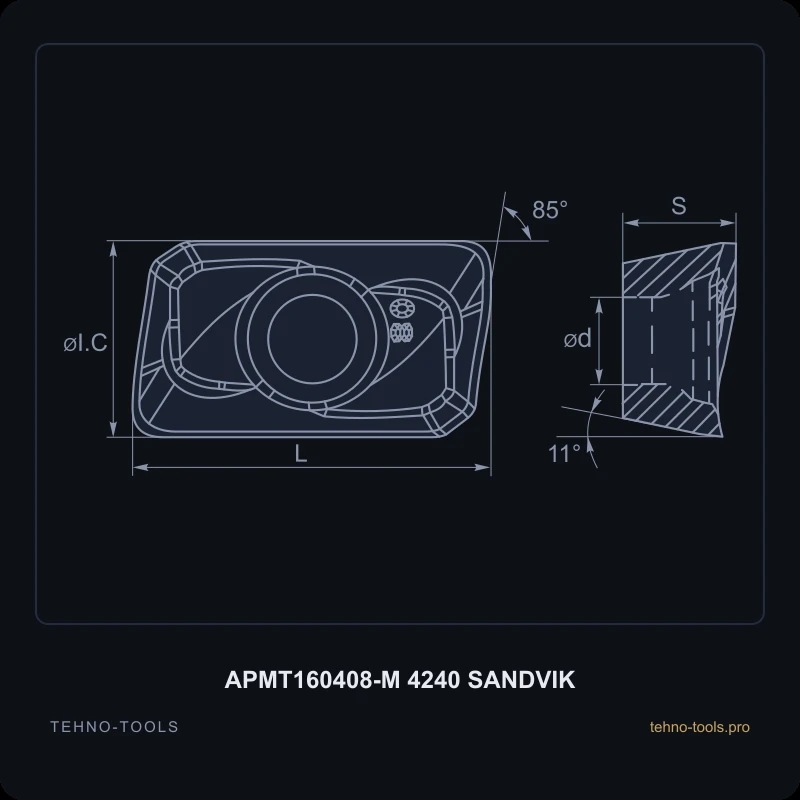 Пластина APMT160408-M 4240 SANDVIK