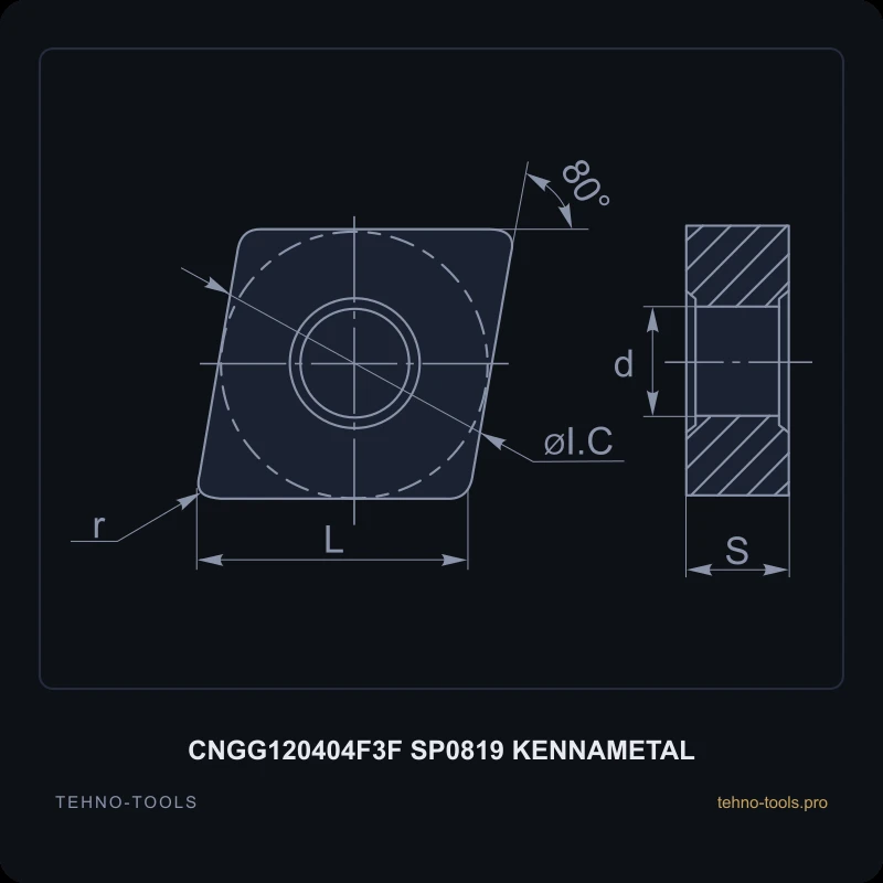 Пластина CNGG120404F3F SP0819 KENNAMETAL
