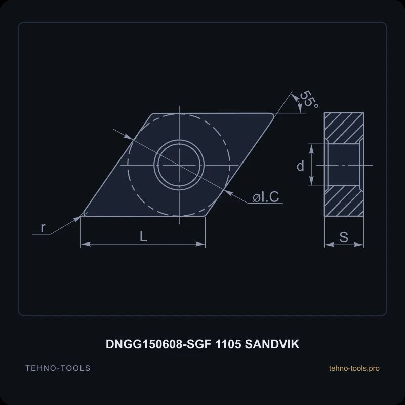 Пластина DNGG150608-SGF 1105 SANDVIK