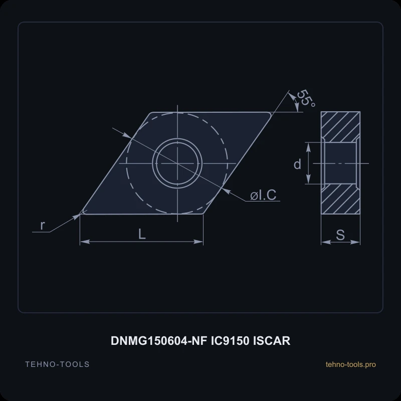 Пластина DNMG150604-NF IC9150 ISCAR