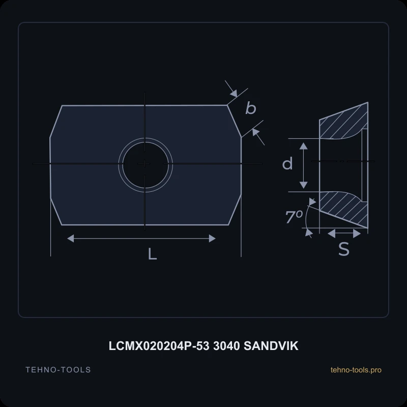 Пластина LCMX020204P-53 3040 SANDVIK