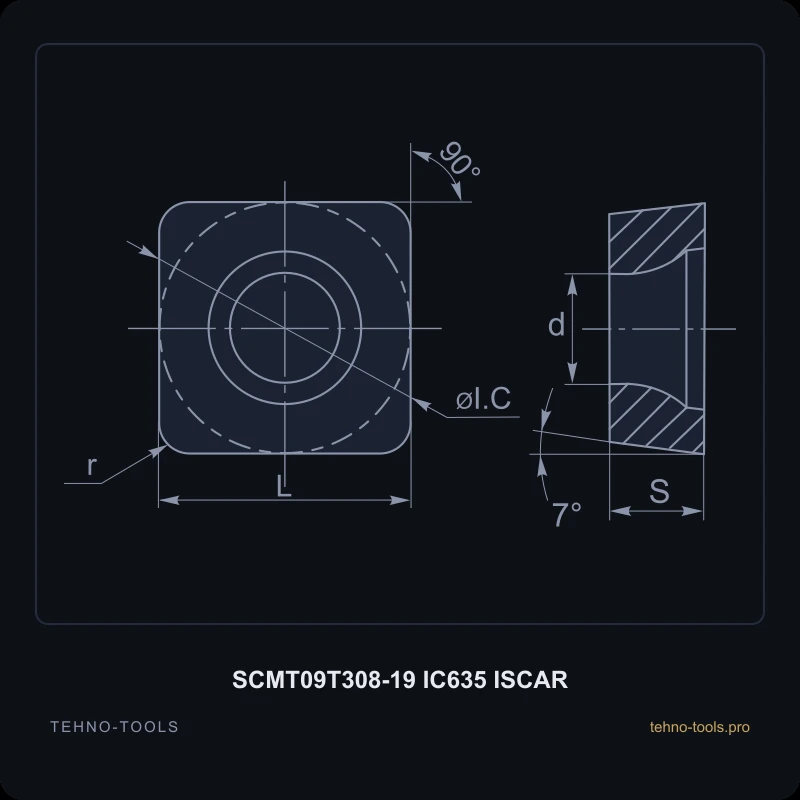 Пластина SCMT09T308-19 IC635 ISCAR