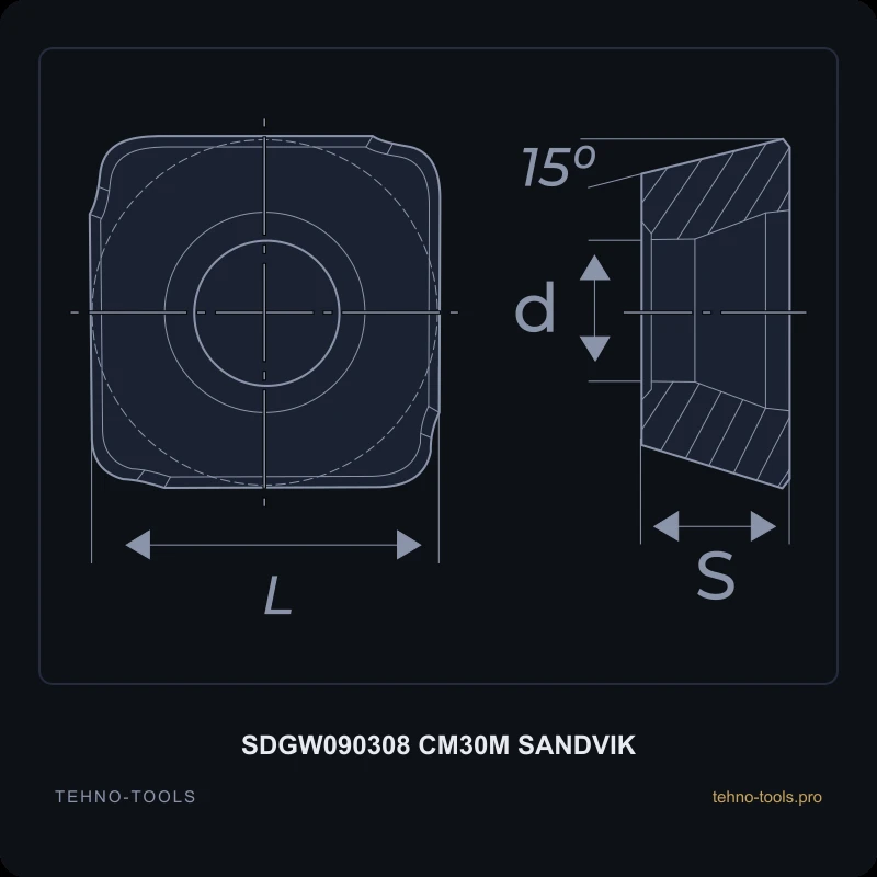 Пластина SDGW090308 CM30M SANDVIK