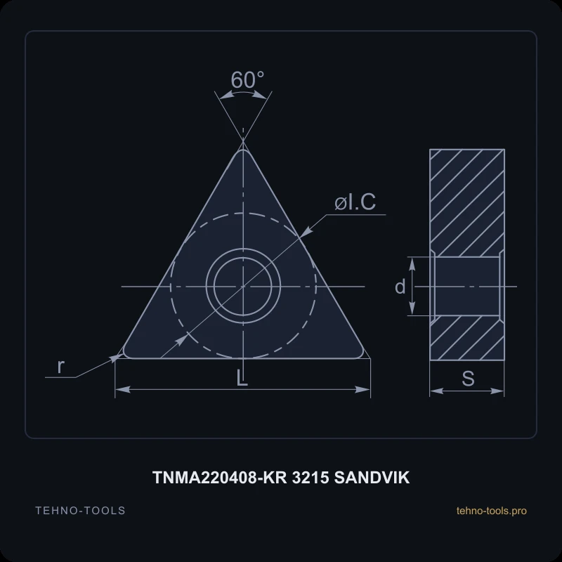Пластина TNMA220408-KR 3215 SANDVIK