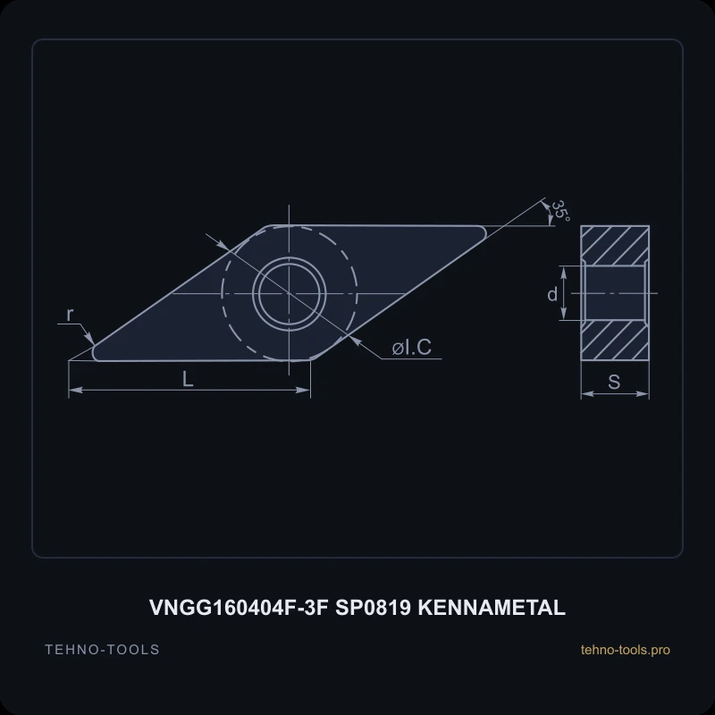 Пластина VNGG160404F-3F SP0819 KENNAMETAL