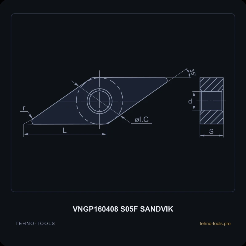 Пластина VNGP160408 S05F SANDVIK